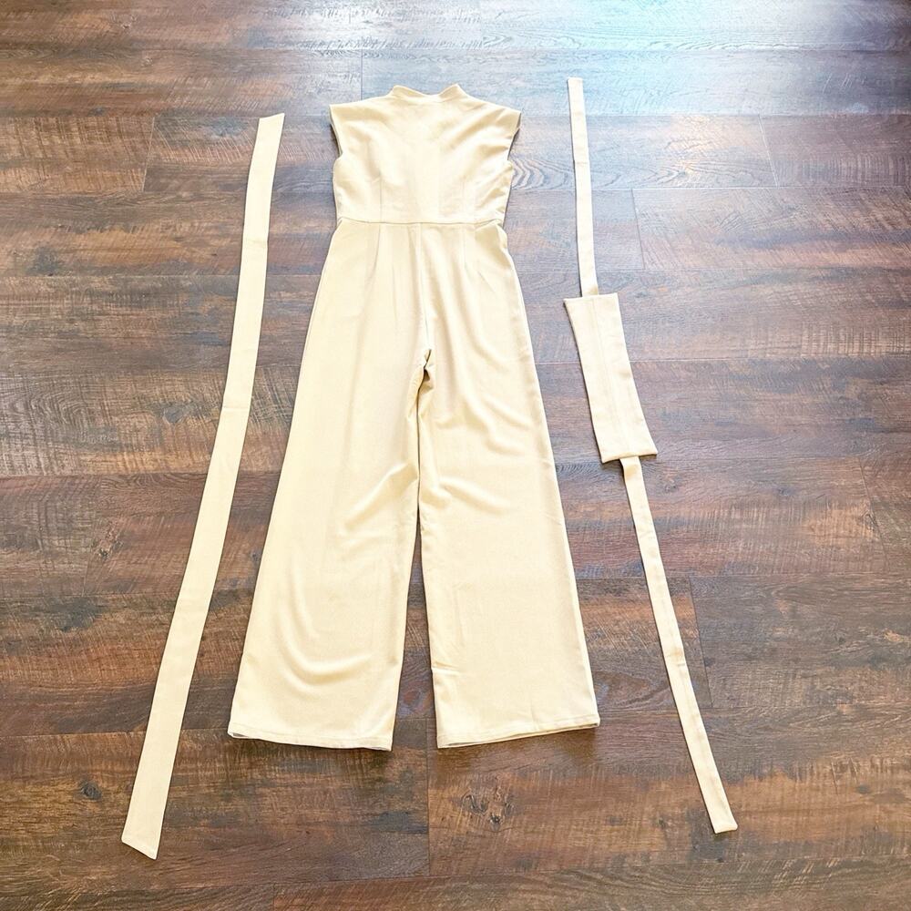 ODD MUSE Ultimate Muse Wide Leg Sleeveless Jumpsuit Camel Chic Size Medium New - Picture 8 of 13